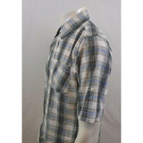 Urban Heritage Blue Black Plaid S/S Dual Pocket Button Up Men's Shirt Size Large