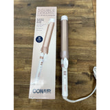 Conair Long Barrel Curling Iron, Double Ceramic, 1 1/2", White/Rose Gold NEW