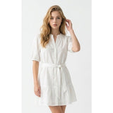 Maggy London Womens Puff Elbow Sleeve Waist Tie Tiered Hem Mini Dress 16P NEW