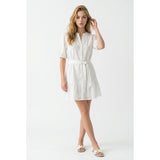 Maggy London Womens Puff Elbow Sleeve Waist Tie Tiered Hem Mini Dress 16P NEW