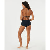 Roxy Womens Bikini Bottom Swim Boy Short Bathing Suit Black Small NEW