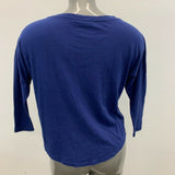 PINK Victoria's Secret Cropped Top women's XS Blue 3/4 Sleeve High Low TScoop Ne
