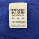 PINK Victoria's Secret Cropped Top women's XS Blue 3/4 Sleeve High Low TScoop Ne