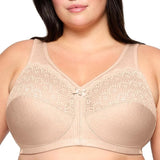 Glamorise #1064 Full Figure MagicLift Comfort Bra Cafe Heather