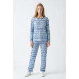 Lavon Women's 2 Piece Pyjama Set Size Medium Waffle Cotton Snowflake Patterned