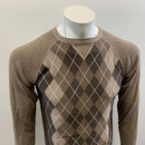Old Navy Men's Beige / Tan Brown Long Sleeve Sweater Size Small Cotton