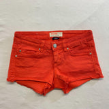 GRG DNM Women's Cut Off Shorts Size 0 Orange Stretch Cotton Blend Low Rise