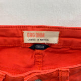 GRG DNM Women's Cut Off Shorts Size 0 Orange Stretch Cotton Blend Low Rise