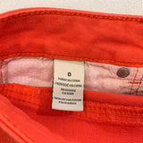GRG DNM Women's Cut Off Shorts Size 0 Orange Stretch Cotton Blend Low Rise