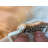 Roxy Woman's Tank Top XS Orange White Striped Sleeveless Scoop Neck Viscose