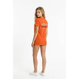 Robinson Motorcycle Ladies Small Orange Short Sleeve Cotton Crew Neck T Shirt