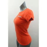 Robinson Motorcycle Ladies Small Orange Short Sleeve Cotton Crew Neck T Shirt