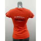 Robinson Motorcycle Ladies Small Orange Short Sleeve Cotton Crew Neck T Shirt