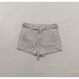 American Eagle High Rise Shorts Women's Size 6 Blue White Striped Belted Cotton