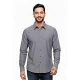 Nicole Miller Men's Dress Shirt Size 16-16 1/2 Gray Pinstriped L/S Button Down