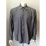 Nicole Miller Men's Dress Shirt Size 16-16 1/2 Gray Pinstriped L/S Button Down