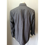 Nicole Miller Men's Dress Shirt Size 16-16 1/2 Gray Pinstriped L/S Button Down