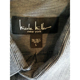Nicole Miller Men's Dress Shirt Size 16-16 1/2 Gray Pinstriped L/S Button Down
