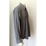Nicole Miller Men's Dress Shirt Size 16-16 1/2 Gray Pinstriped L/S Button Down