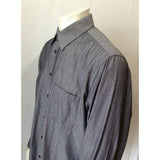 Nicole Miller Men's Dress Shirt Size 16-16 1/2 Gray Pinstriped L/S Button Down