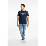 Arctic Air Men's Medium Graphic T Shirt Blue Cotton Short Sleeve Crew Tee