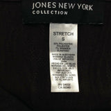 Jones New York Rousched V Neck Top Women's Size Small Stretch Brown Short Sleeve