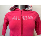 Athletic Works Girls Size Large (14-16) Hooded Full Zip Pink 3/4 Sleeve Hoodie