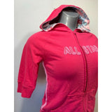 Athletic Works Girls Size Large (14-16) Hooded Full Zip Pink 3/4 Sleeve Hoodie