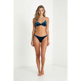 PILOT ACTIVE LOLA BOTTOM VELVET SWIMSUIT Small Blue Nylon Blend  NWT