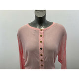 Marciano Women's Large Pink Long Sleeve Back Button Up Scoop Neck Sweater