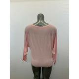 Marciano Women's Large Pink Long Sleeve Back Button Up Scoop Neck Sweater
