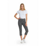 SO Yoga Perfectly Soft Crop Leggings Women's Medium Black White Striped Capri
