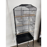 Small Bird Cage Black Metal 36X17X13" for Budgies, Finch, etc NEW