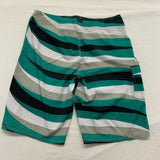 O'Neill Board Shorts Men's Size 32 Green Black Striped Polyester/Elastane shorts