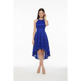 DRESSYSTAR FLORAL LACE COCKTAIL DRESS HALTER Size Small Blue NWT