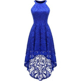 DRESSYSTAR FLORAL LACE COCKTAIL DRESS HALTER Size Small Blue NWT