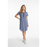 Claudel Lingerie Women's Blue Short Sleeve Long Length Cover up Night Gown