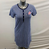 Claudel Lingerie Women's Blue Short Sleeve Long Length Cover up Night Gown