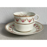 Royal Albert Crown China Demitasse Teacup Saucer Set England Pink gold