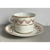 Royal Albert Crown China Demitasse Teacup Saucer Set England Pink gold