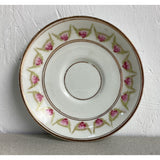 Royal Albert Crown China Demitasse Teacup Saucer Set England Pink gold