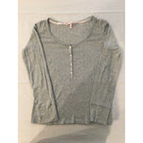 Victoria's Secret Women's Gray Henley Long Sleeve T Shirt Small  Cotton/Poly