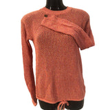Roots Canada Women's Open Knit Top Small Pink 100% Cotton