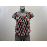 Banana Republic Women's White Coloured Striped Sleeveless Tunic Tank Top Size XS Polyester