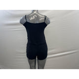 SWS Women's Black Spaghetti Strapped Romper with Pockets Size Large Cotton
