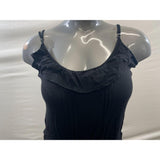 SWS Women's Black Spaghetti Strapped Romper with Pockets Size Large Cotton