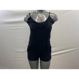 SWS Women's Black Spaghetti Strapped Romper with Pockets Size Large Cotton