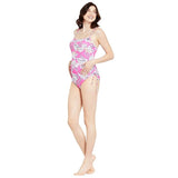 Motherhood Maternity Beach Bump Side-tie One Piece Swimsuit Pink Floral Size XL