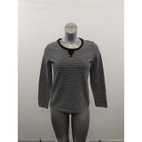 Tommy Hilfiger Long Sleeve T Shirt Women's Size Small Blue White Striped Round Neck Cotton Blend