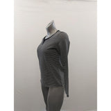 Tommy Hilfiger Long Sleeve T Shirt Women's Size Small Blue White Striped Round Neck Cotton Blend